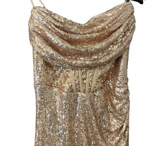 Sequin Gold Evening Dress XXL